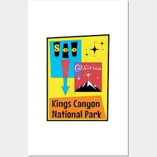 Kings Canyon National Park California Retro Mid Century Atomic Age Posters and Art